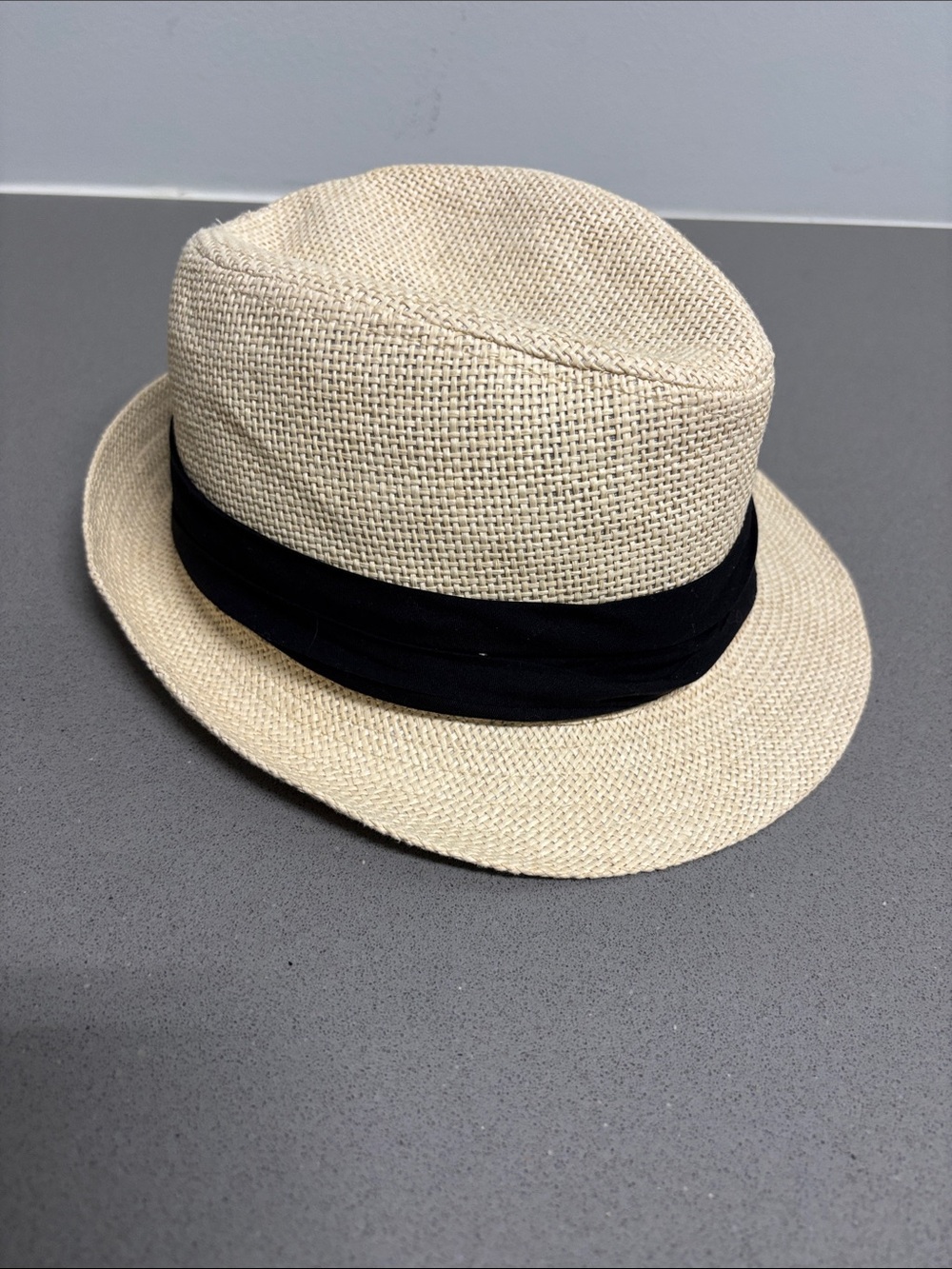 Classic Straw Fedora with Black Band